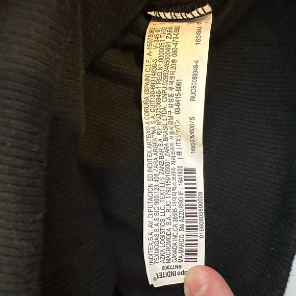 NWT Zara Black Square Neck Puff Sleeve Crop Top Womens Size S Stretchy - Picture 8 of 9